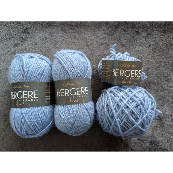 Bergère de France Sport Yarn Lot of 3 Skeins - Azul - Picture 1 of 6